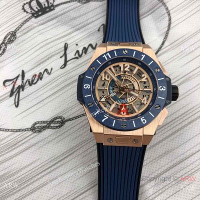 Replica Hublot Big Bang Rose Gold Unico GMT 45mm Watches